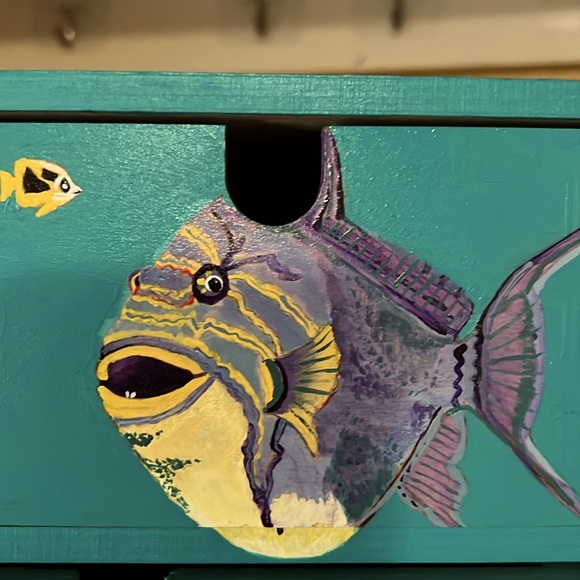 Hand painted multi drawer wood box
